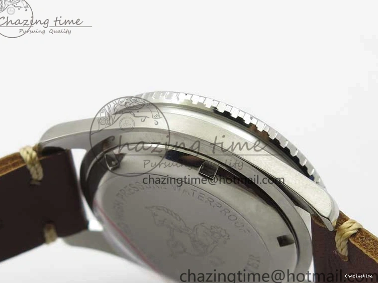 0408 Vintage Seamaster 300 Date T SS B12 Black Dial On Brown Leather Strap A2836 (Free Nylon Strap) WeatherProof 7911